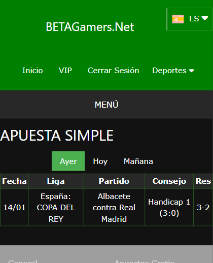 boleto de apuesta vip ganada